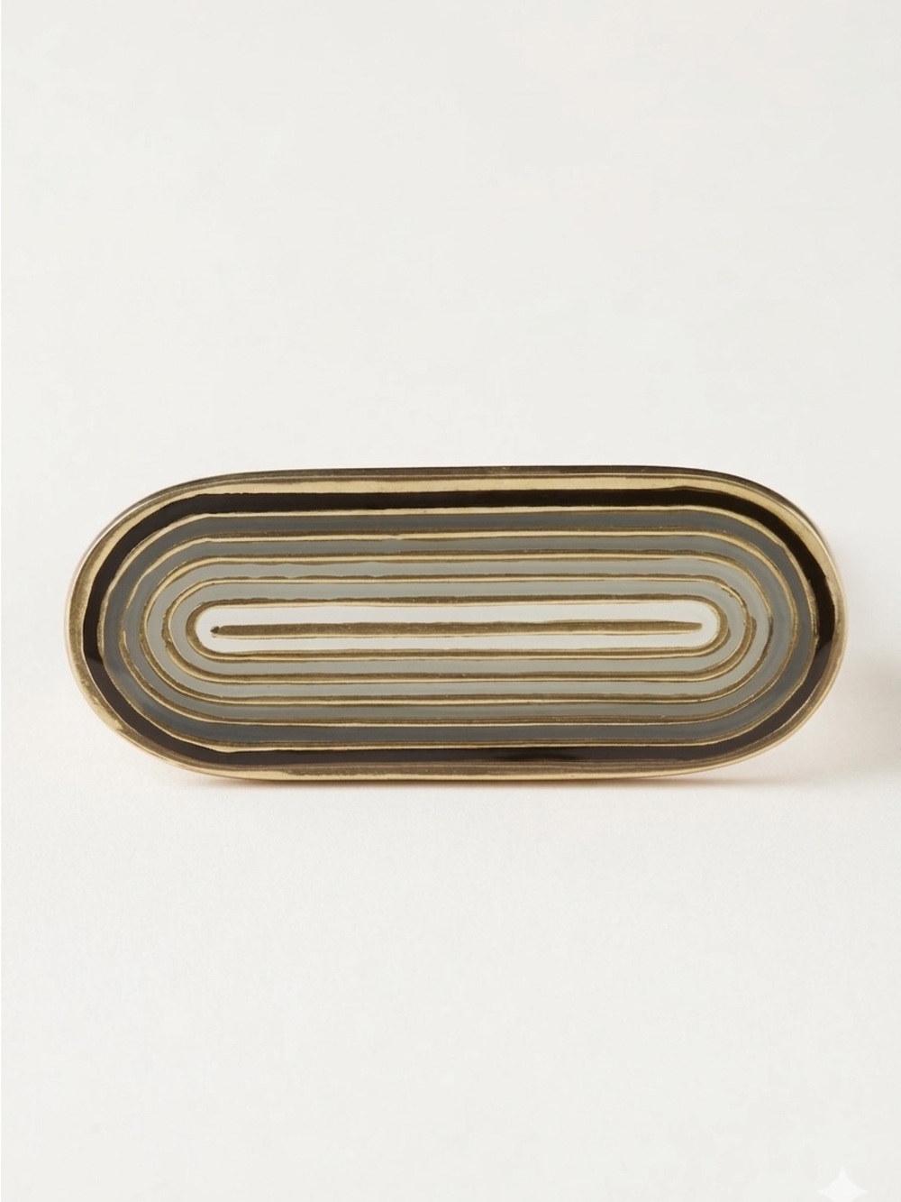 Anthropologie NWT Ruth Handle 3" Black White Gold Boho Eclectic Drawer Pull